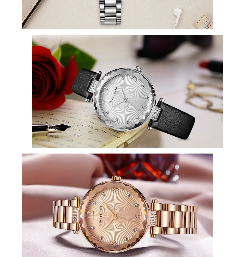 Mini Focus MF0038L Ladies Quartz Watch | Sapphire Crystal Glass | Leather & Steel Strap Options | Factory Direct