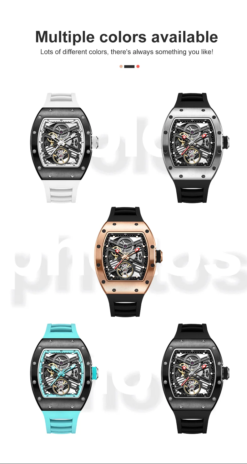 CHANCE 919013 Automatic Men’s Watch – Luminous Skeleton Dial, Stainless Steel Case