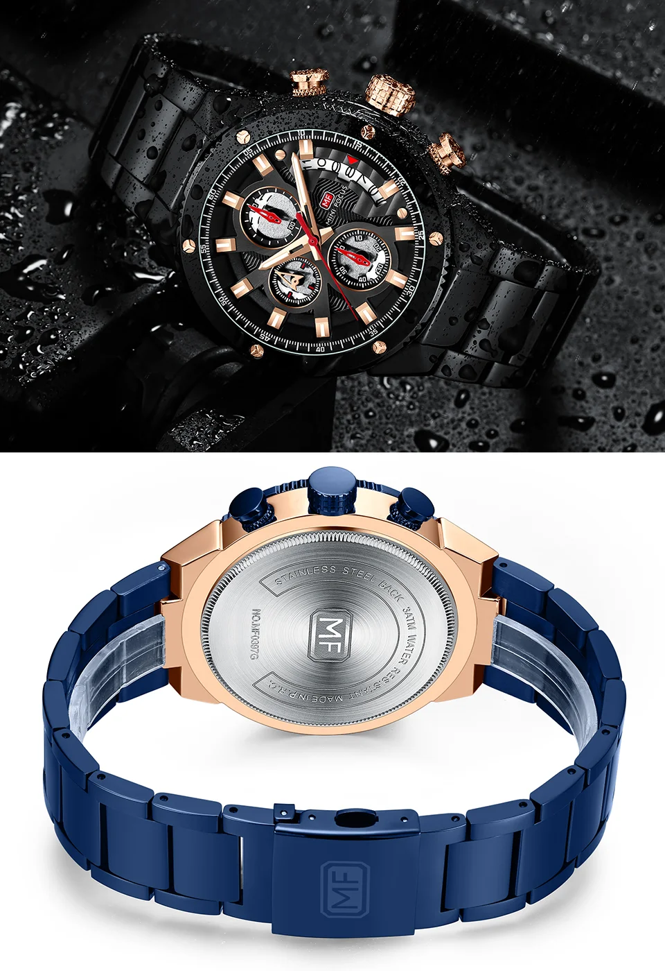 Mini FocusMen&rsquo;s Wrist Complete Calendar Chronograph Watch | Luxury Waterproof Fashion Quartz Watch for Men