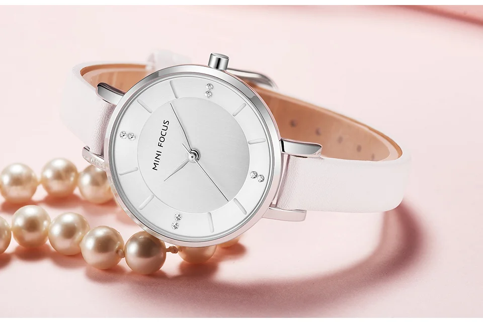 Mini Focus MF0255L Luxury Leather Straps Women’s Watch | Big Face Design Luxury Ladies Dress Wristwatch