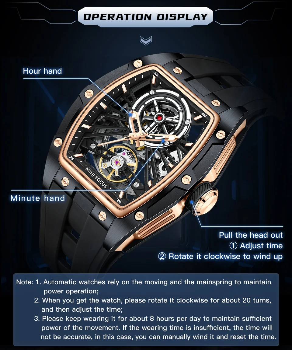 Luxury Automatic Mechanical Sports Watch for Men | Mini Focus MF0603G