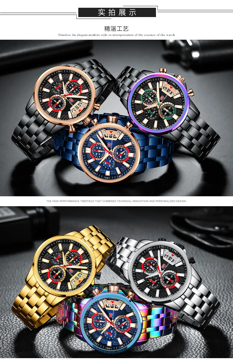 Mini Focus Rainbow Color Fashion Men's Wrist Watch | Waterproof Chronograph Quartz Watch for Wholesale