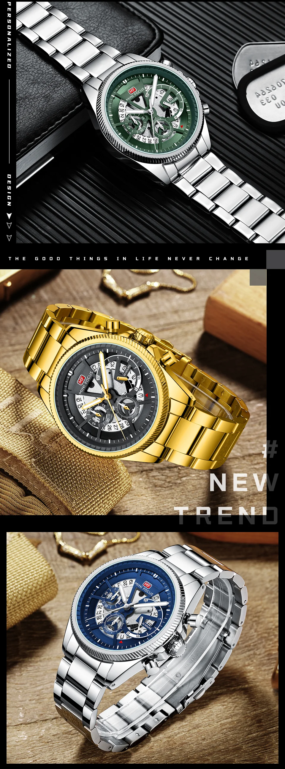 Mini Focus Business Waterproof Men's Quartz Watch with 24H Timing & Luminous Display – Stainless Steel Band 