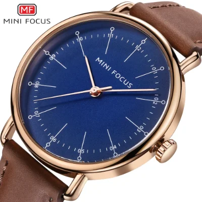 Mini Focus Vintage Quartz Men’s Watch Marine Dial & Brown