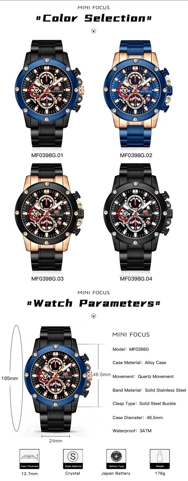 MINI FOCUS Luxury Shenzhen Men Quartz Watch | Exclusive Silicone Band Luminous Chronometer Business Watch Design