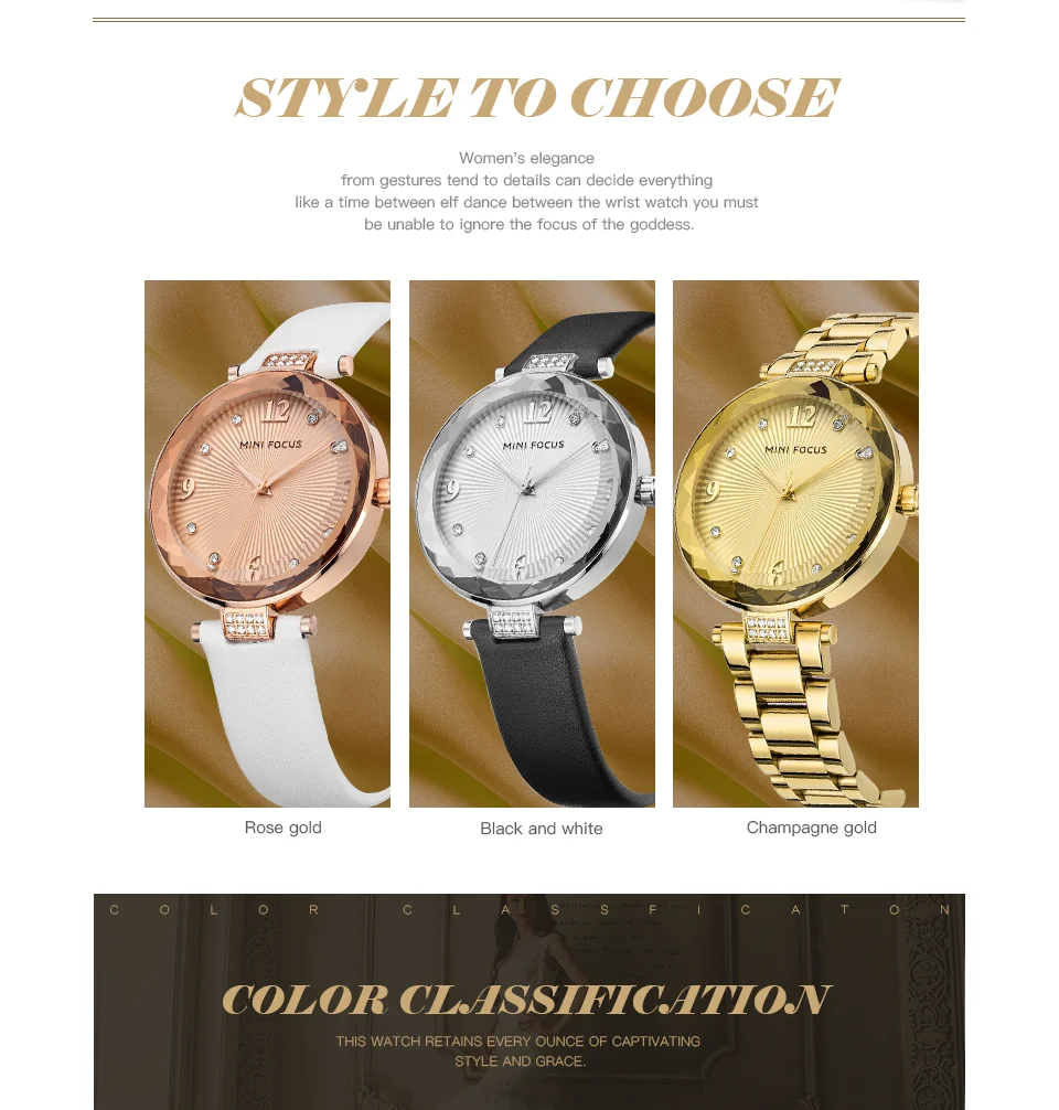 Mini Focus MF0038L Ladies Quartz Watch | Sapphire Crystal Glass | Leather & Steel Strap Options | Factory Direct