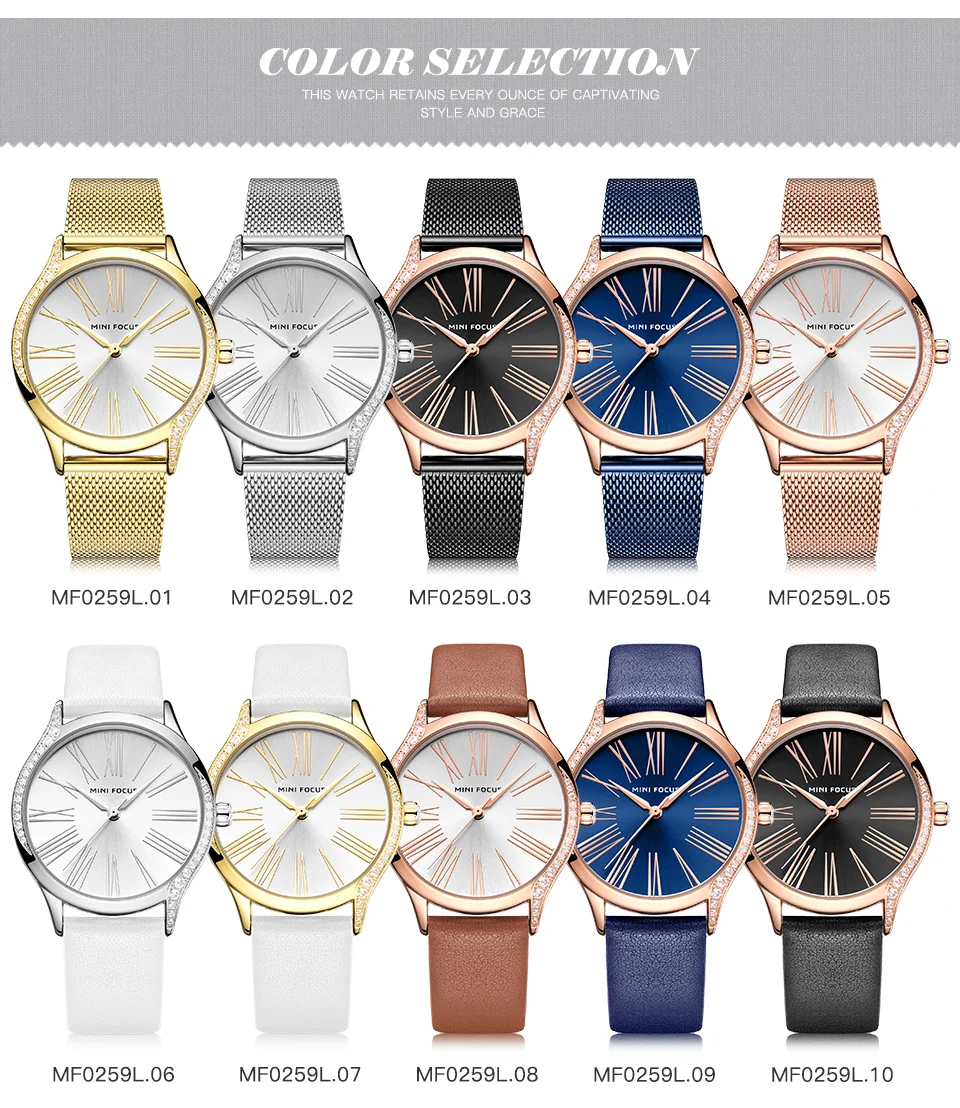 Mini Focus Luxury Women’s Quartz Watch | Factory Direct Sale Waterproof Leather Strap Wristwatch