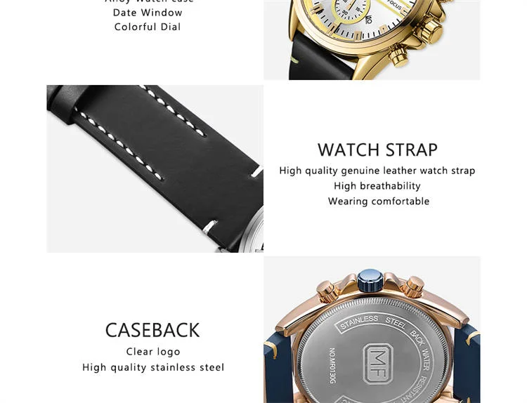 MINI FOCUS MF0130G Men's Quartz Chronograph Watch | Waterproof Business Watch Supplier
