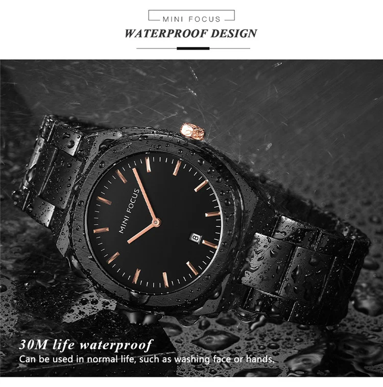 MINI FOCUS Fashion China Man Quartz Watch Stylish Steel Strap Luminous High Quality Storage Simple Wrist Watch