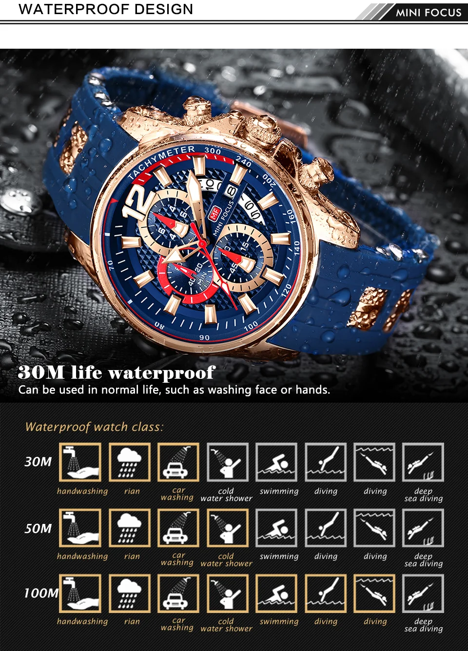 Mini Focus Men's Quartz Sport Watch | Luxury Silicone Strap Wristwatch for Wholesale