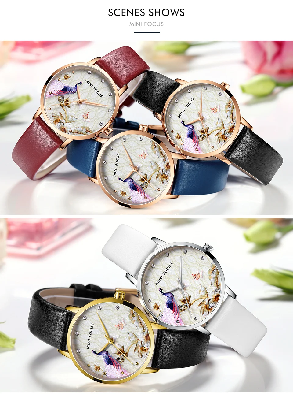Elegant Leather Quartz Watch for Women – Premium Business Style by MINI FOCUS