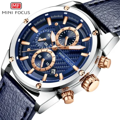 MINI FOCUS Men’s Chronograph Quartz Watch Three Eye Six