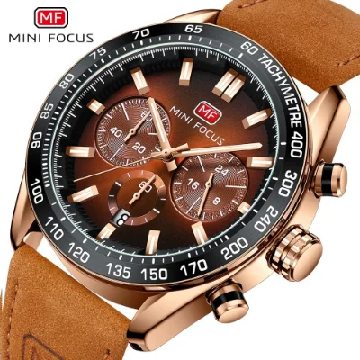 Luxury Casual Men’s Quartz Watch with Genuine Leather Strap