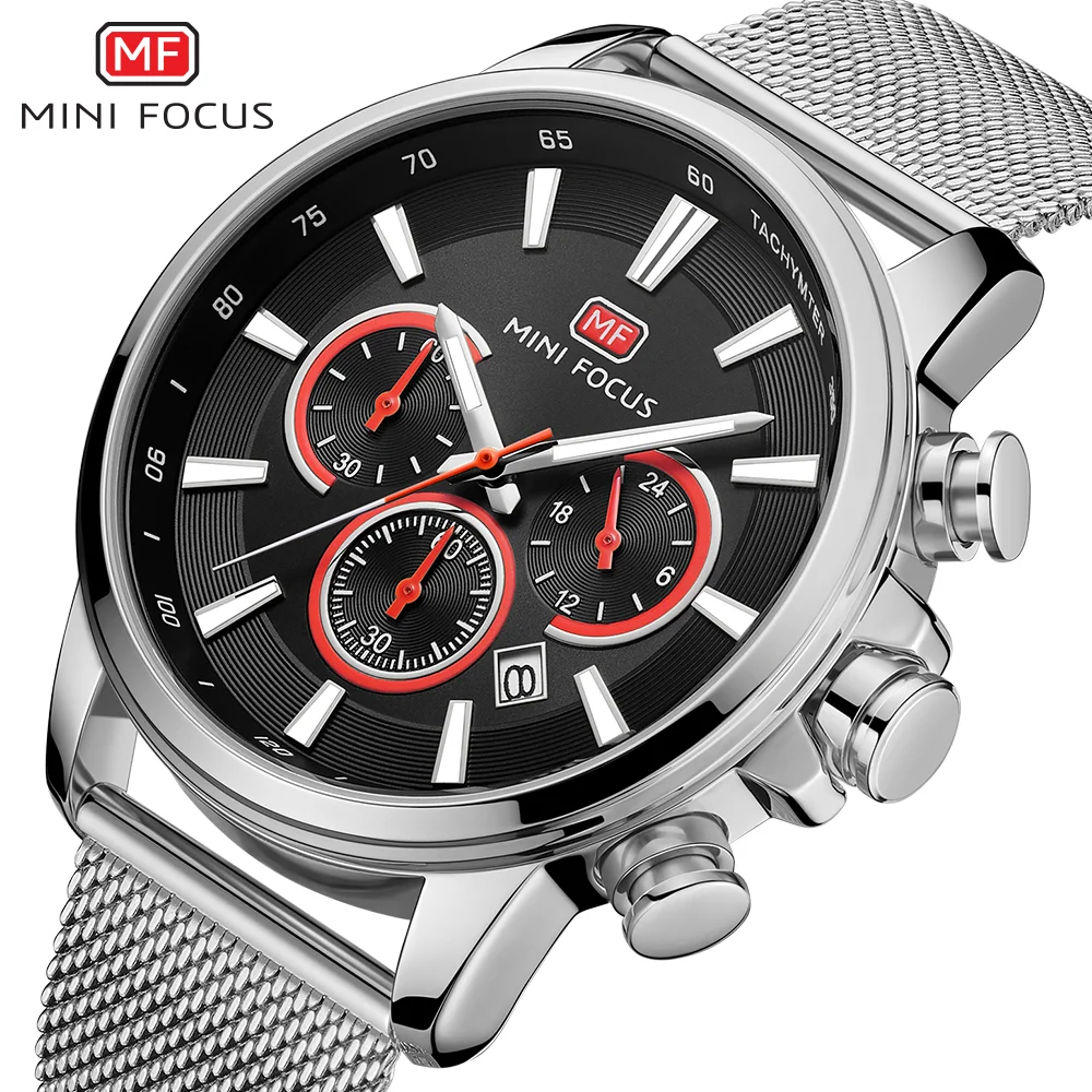 Mini Focus Men’s Sport Chronograph Watch Racing Style