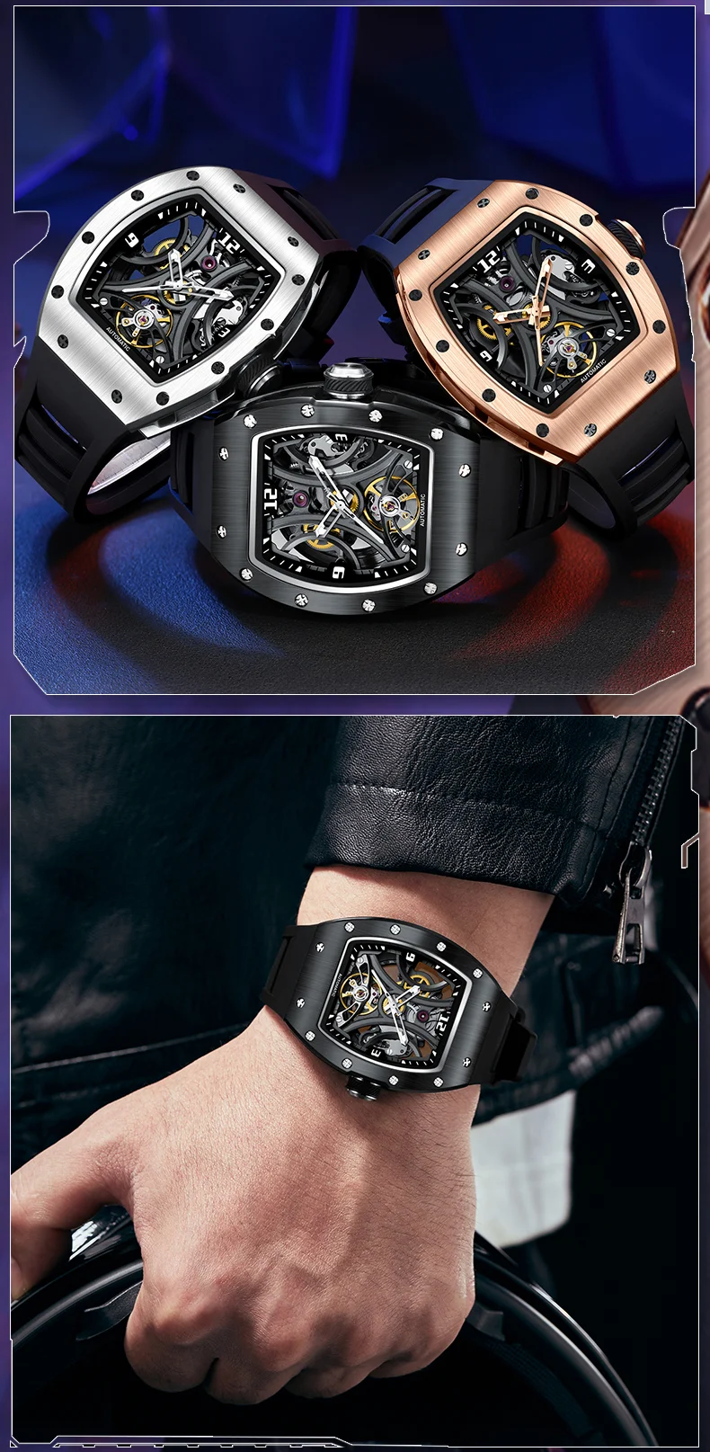 Chance Luxury Carbon Fiber Automatic Tourbillon Watch for Men – Wholesale Mechanical Timepiece