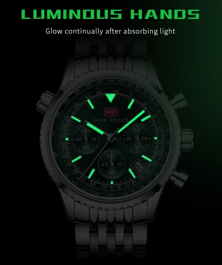 Top Sale Men’s Stainless Steel Quartz Chronograph Watch with Waterproof Design for Wholesale