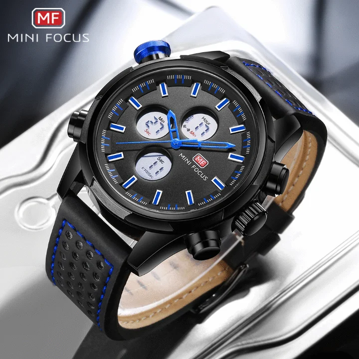 Mini Focus MF0066G Men’s Digital Sports Watch | 3ATM Waterproof Quartz & Electronic Movement | Factory Wholesale