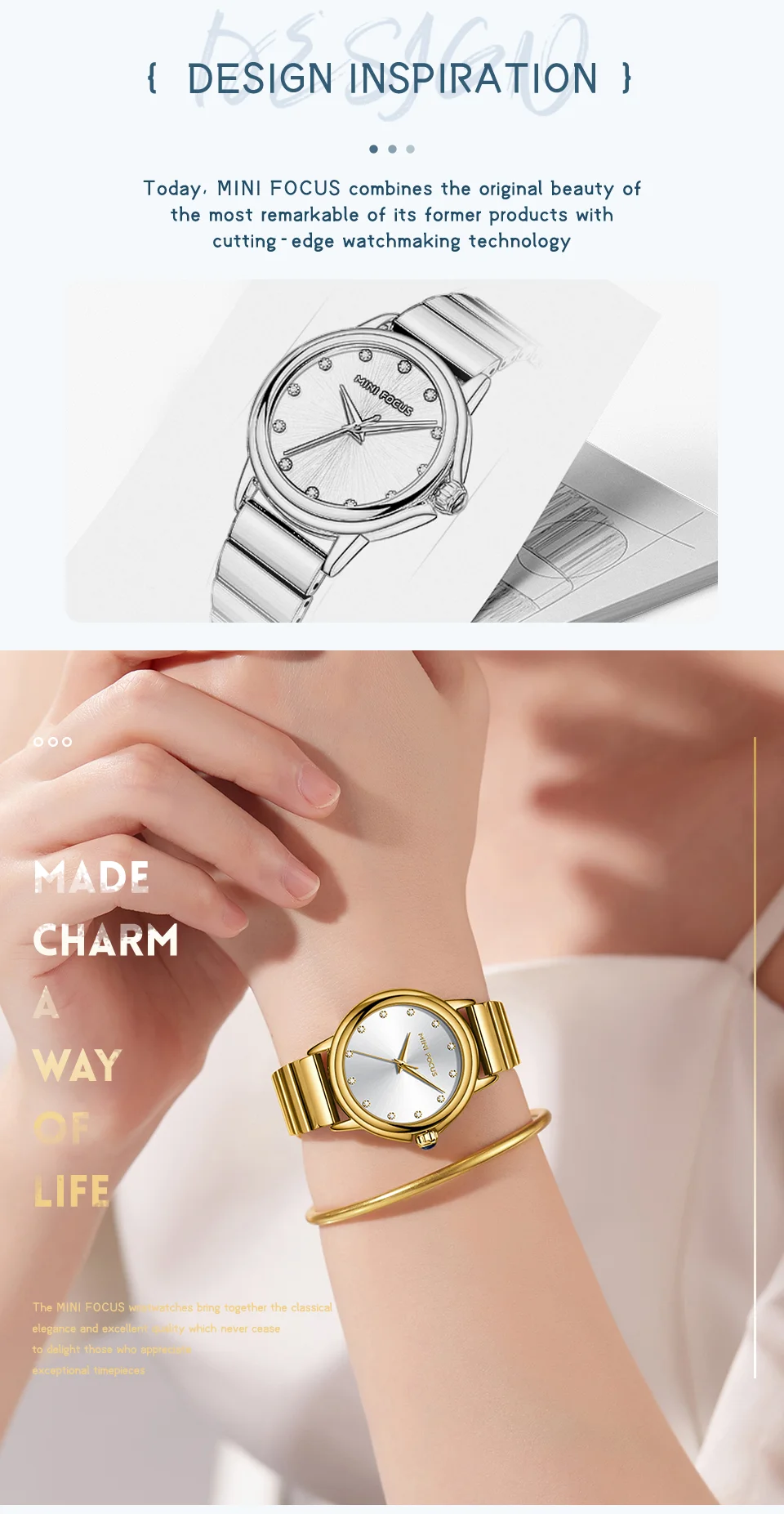 Mini Focus Luxury Diamond Women's Watch Waterproof Wristwatch for Wholesale