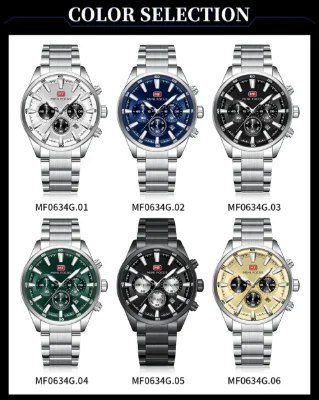 MINI FOCUS MF0634G men's Quartz Watch 44mm Steel