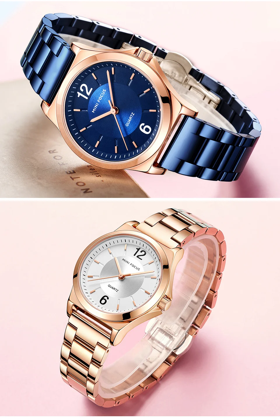 MINI FOCUS Elegant Guangzhou Female Quartz Watch Stylish Stainless Steel Band Waterproof Simple Casual Watch Supplier