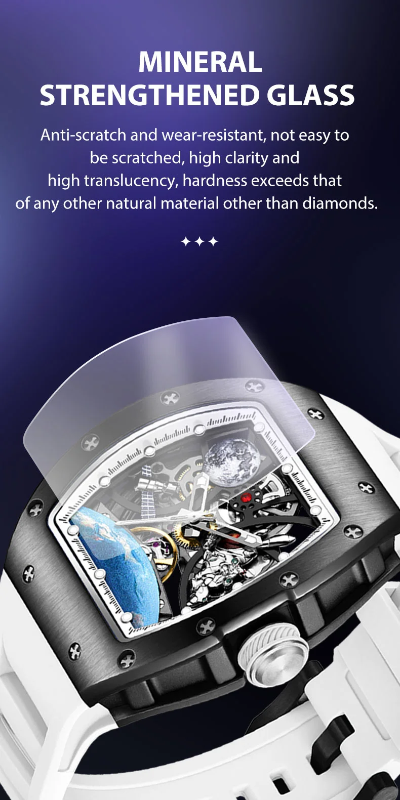 CHANCE 919014 Tourbillon Watch &ndash; Carbon Fiber Case, Skeleton Dial, Luxury Mechanical Men&rsquo;s Watch