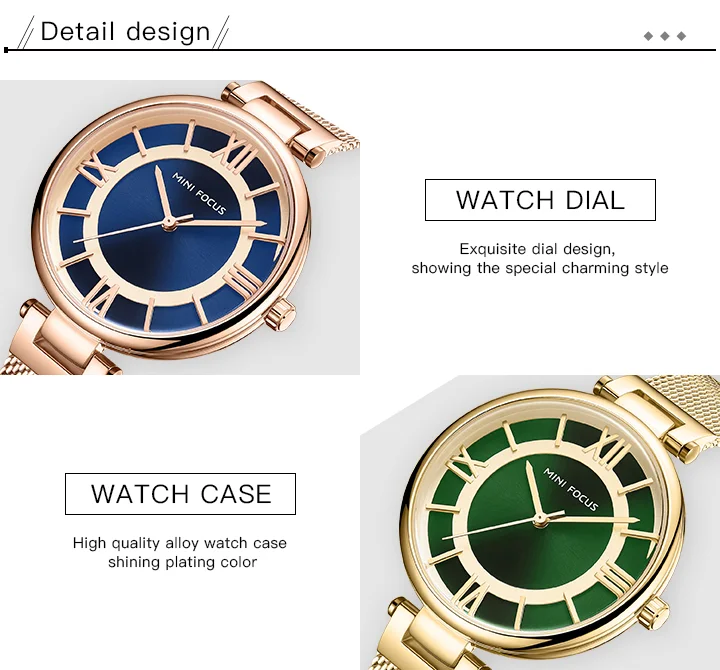 Mini Focus MF0234L Ladies’ Luxury Slim Quartz Watch | Stainless Steel Mesh Business Dress Watch