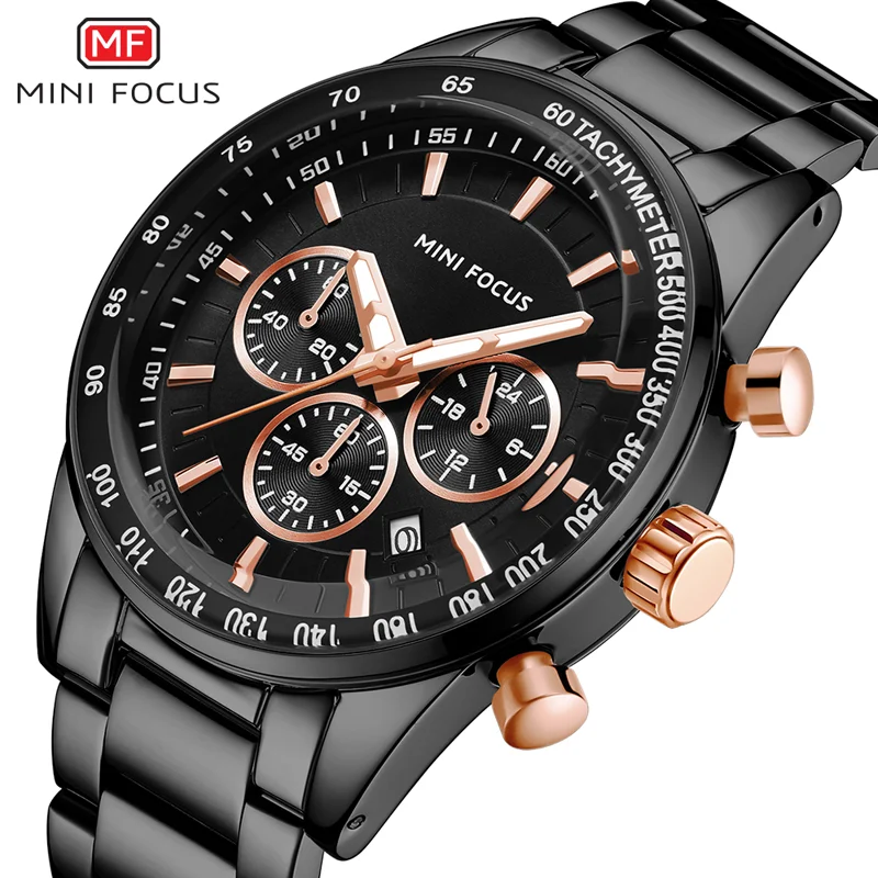 Mini Focus Men’s Sports Chronograph Watch Stainless Steel