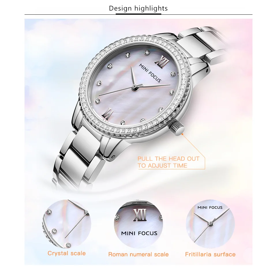 Mini Focus MF0226L Women’s Luxury Rose Gold Watch | Diamond Case Waterproof Quartz Stainless Steel Wristwatch Wholesale
