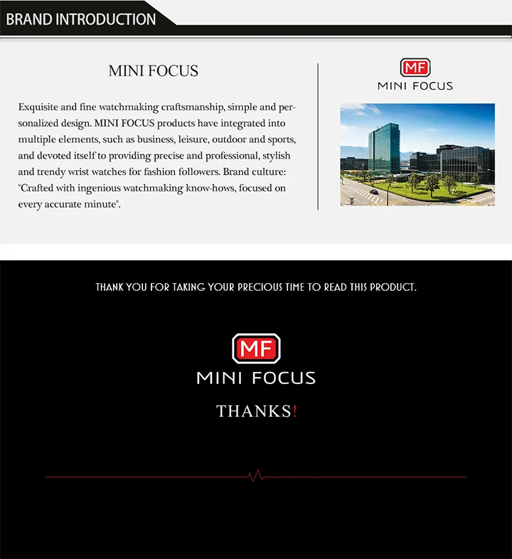 MINI FOCUS Business Chronograph Quartz Watch for Men Stainless Steel Wristwatch