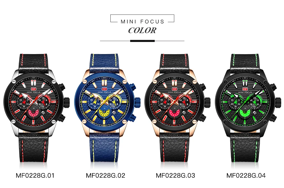 Mini Focus Men’s Quartz Sport Watch | Waterproof Leather Strap Wristwatch for Wholesale