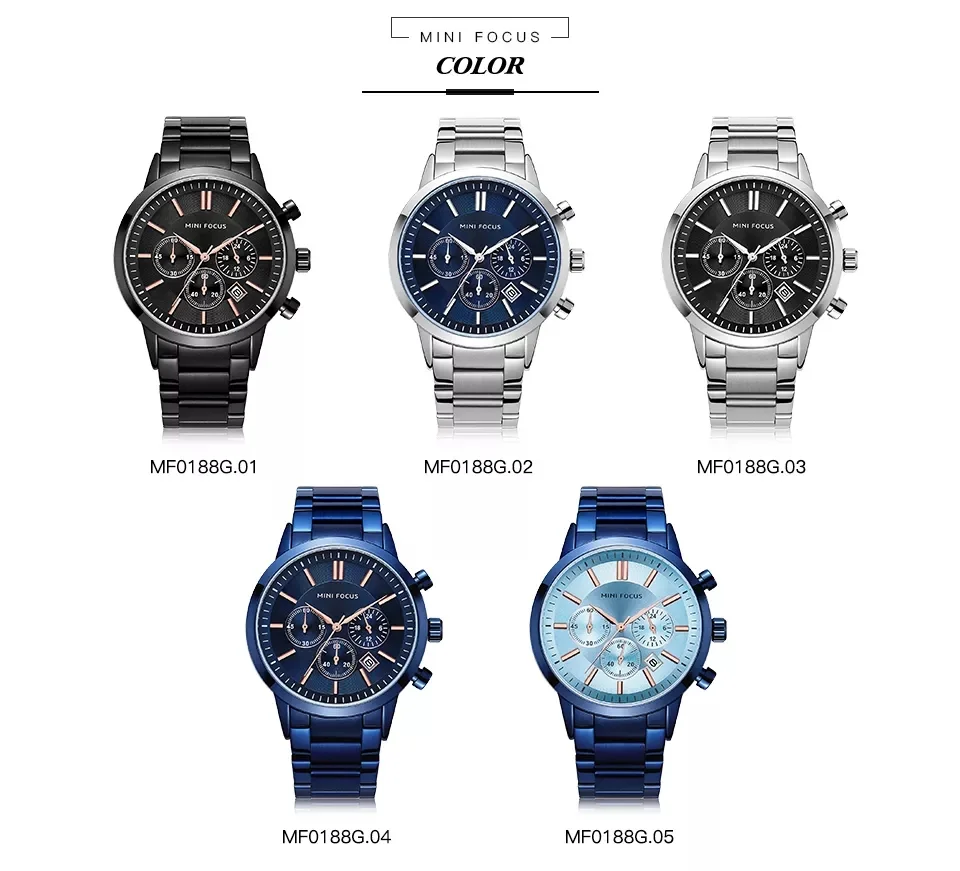 Mini Focus MF0188G Men’s Business Quartz Watch | Waterproof Steel Band Luxury Designer Timepiece