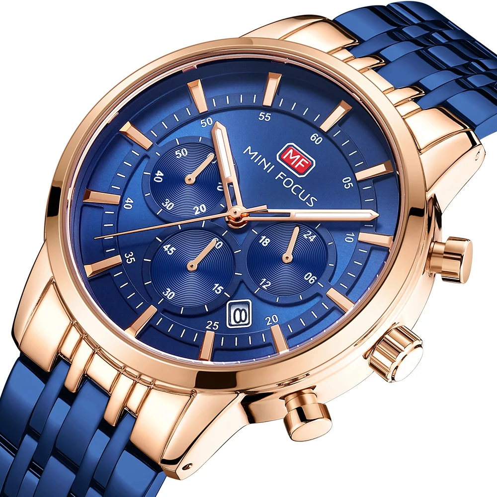Stylish Men's Chronograph Quartz Watch with Luminous
