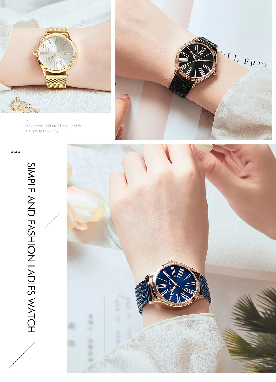 Mini Focus Luxury Women’s Quartz Watch | Factory Direct Sale Waterproof Leather Strap Wristwatch