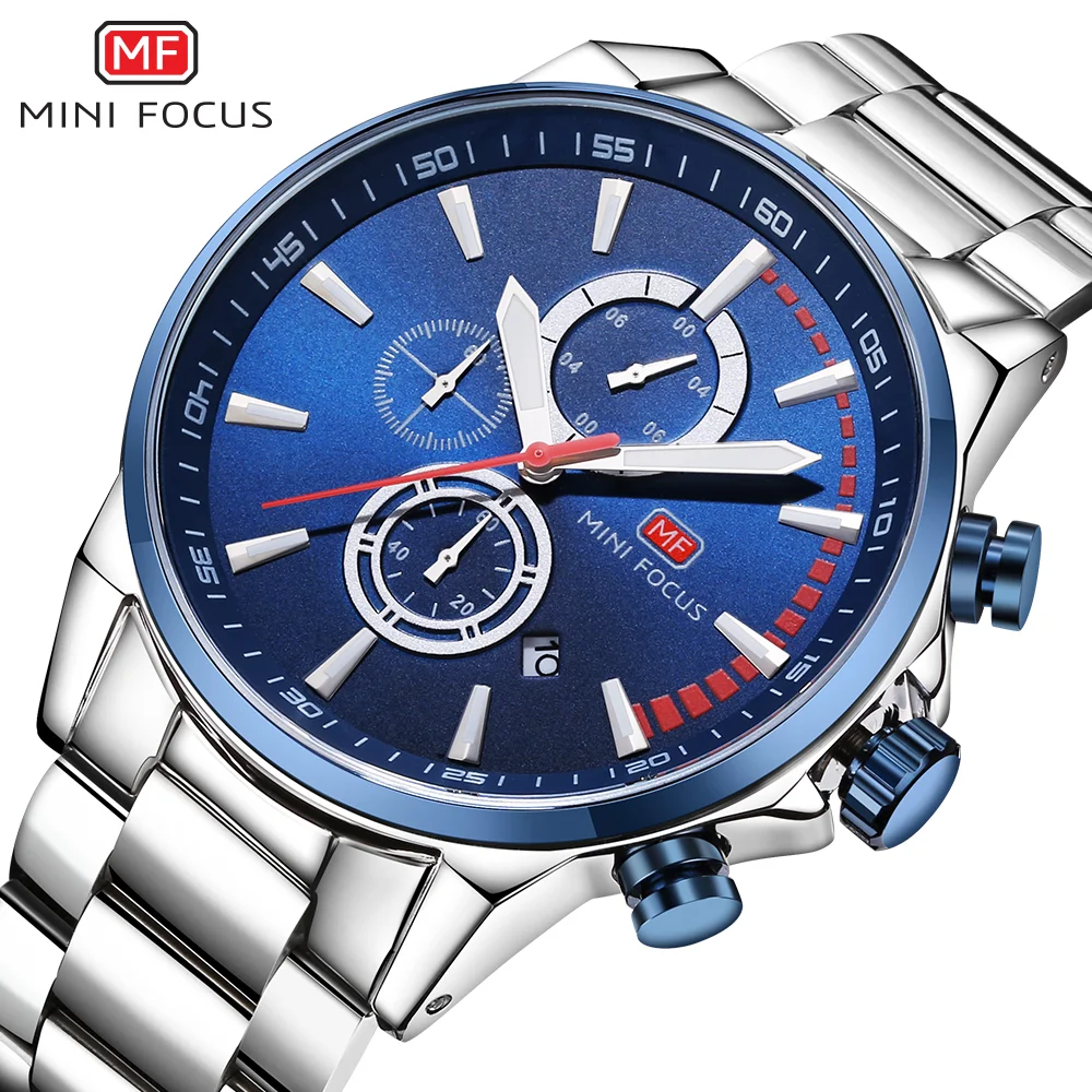 Mini Focus Men's Sport Racing Style Chronograph Watch