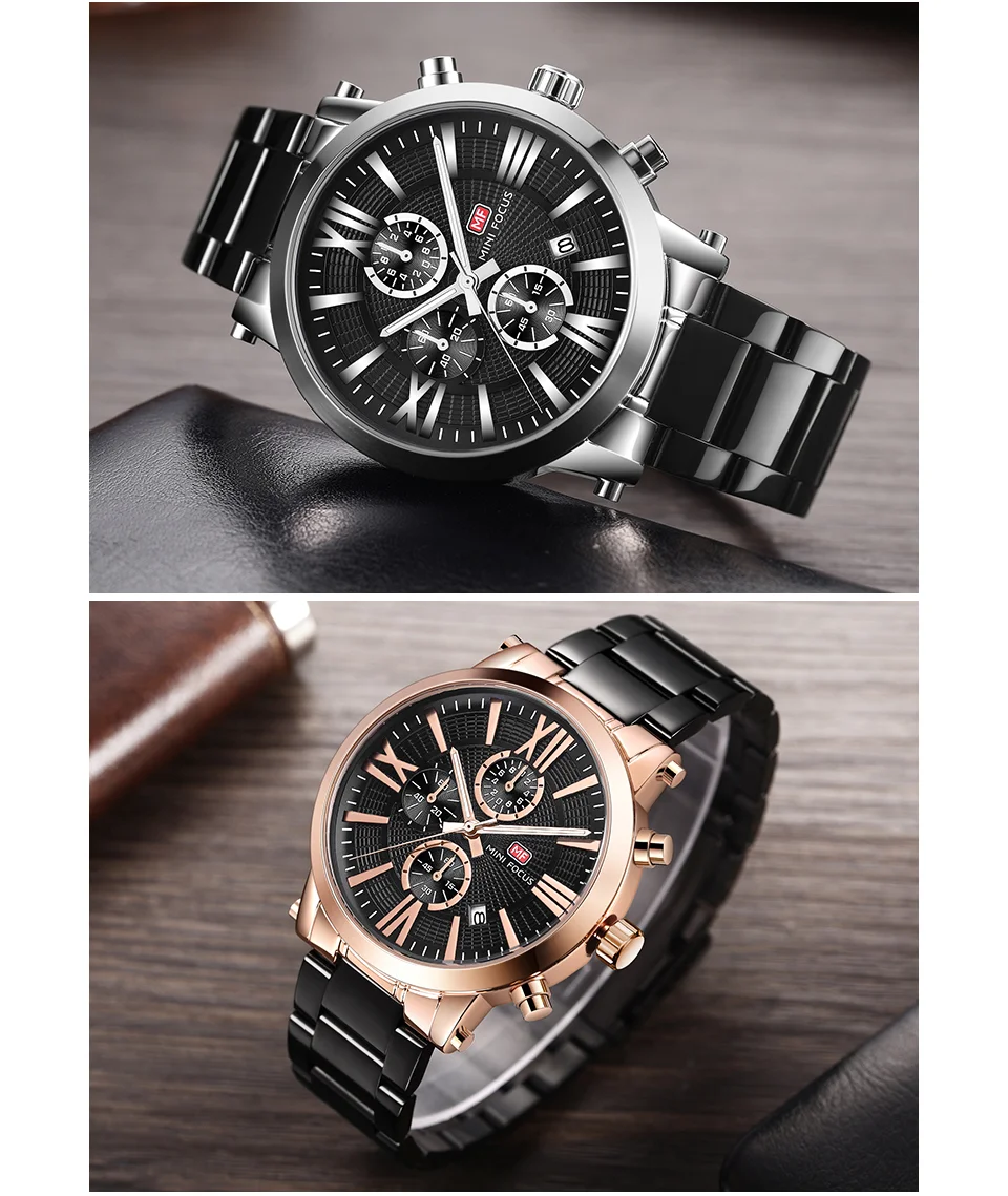 MINI FOCUS MF0219G Modern Luxury Men’s Sport Quartz Watch | Waterproof Stainless Steel Factory Wholesale