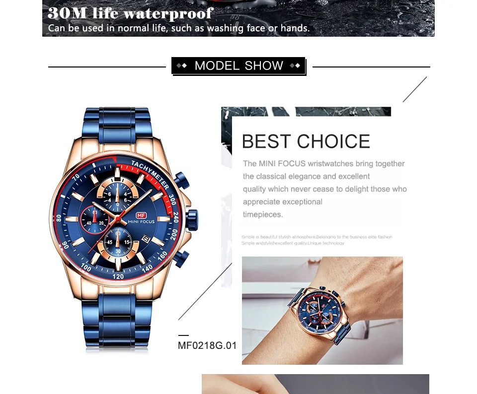 Mini Focus MF0218G Men’s Luxury Stainless Steel Quartz Watch | Silver | Factory Direct Wholesale