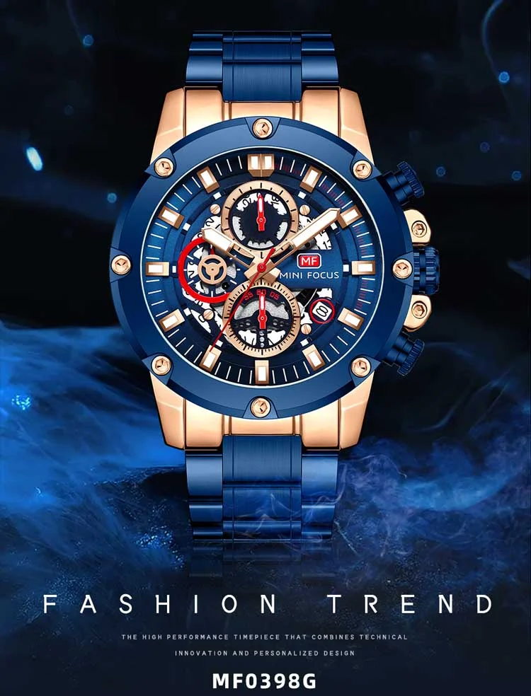 MINI FOCUS Luxury Shenzhen Men Quartz Watch | Exclusive Silicone Band Luminous Chronometer Business Watch Design