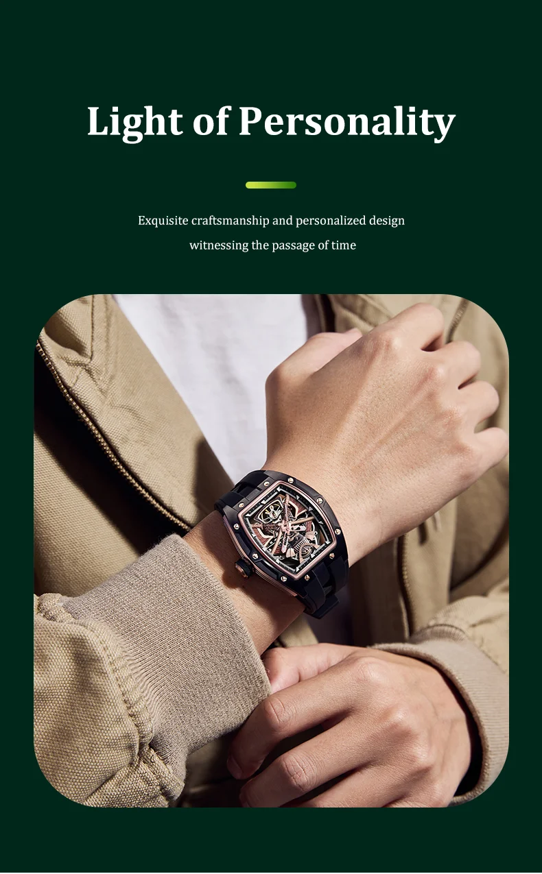 CHANCE 91985 Samurai Tourbillon Watch – Hollow Dial Luxury Mechanical Automatic Men’s Watch