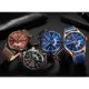 MINI FOCUS Men's Luxury Quartz Watch Genuine Leather
