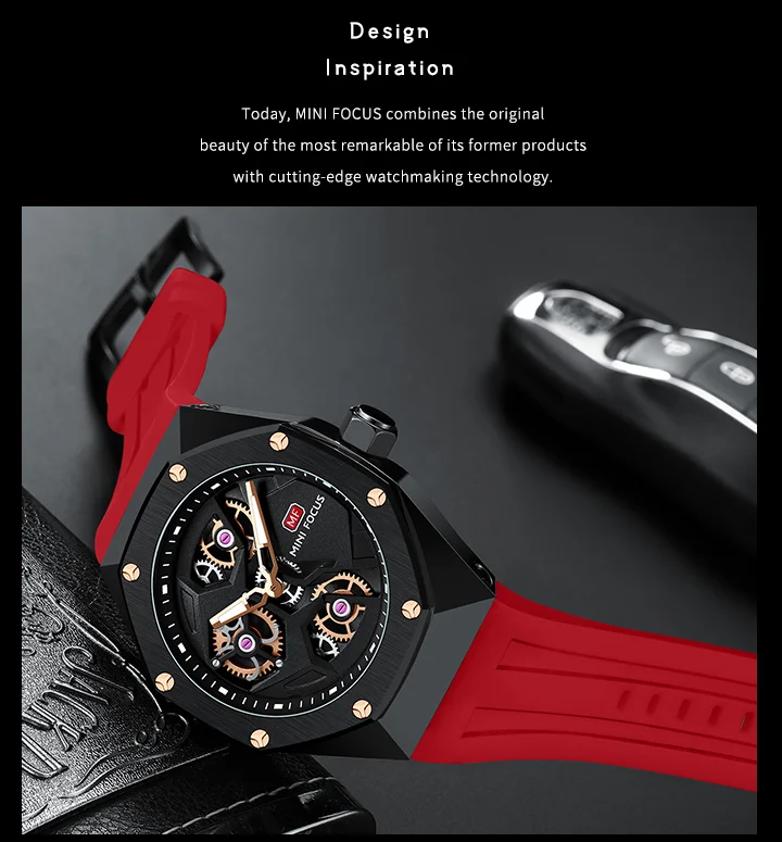 Mini Focus Sporty Quartz Watch for Men Waterproof Silicone Strap OEM Supplier