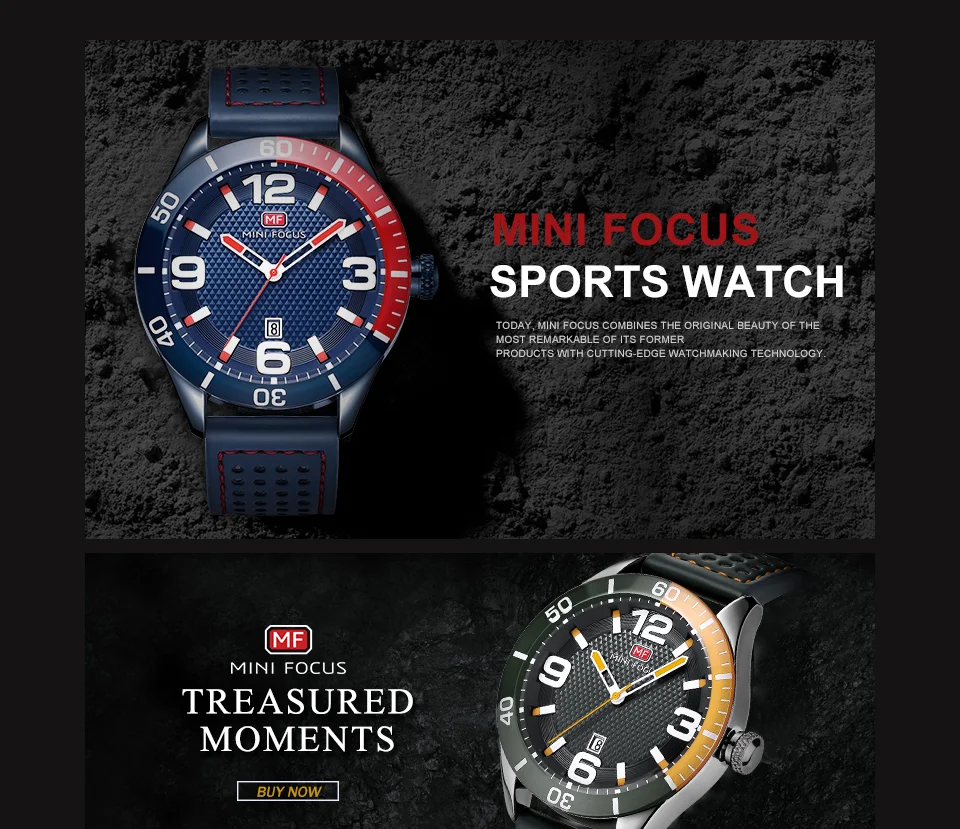 MINI FOCUS MF0155G Men’s Sport Quartz Watch | Waterproof Calendar Watch with Leather Strap – OEM Factory Supply