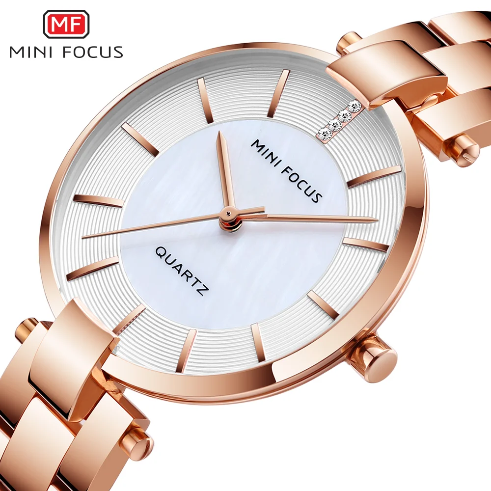 MINI FOCUS Stylish Women’s Quartz Watch Luxury Stainless