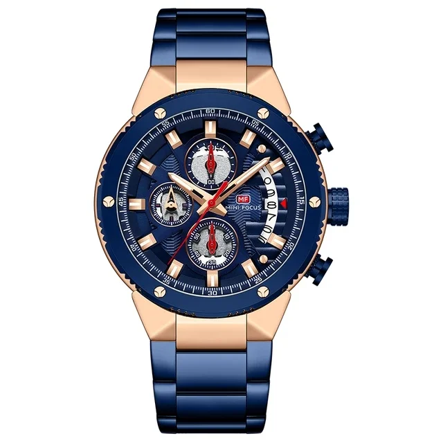 Mini Focus Men Chronograph Watch Complete Calendar Quartz