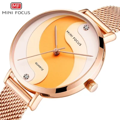 Elegant Women’s Quartz Watch with Gold Mesh Strap – Mini