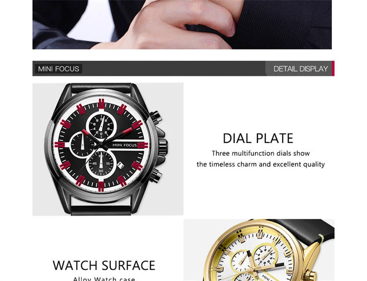 MINI FOCUS MF0130G Men's Quartz Chronograph Watch | Waterproof Business Watch Supplier