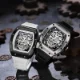 Men’s Carbon Fiber Automatic Watch – Luxury Hollow Dial