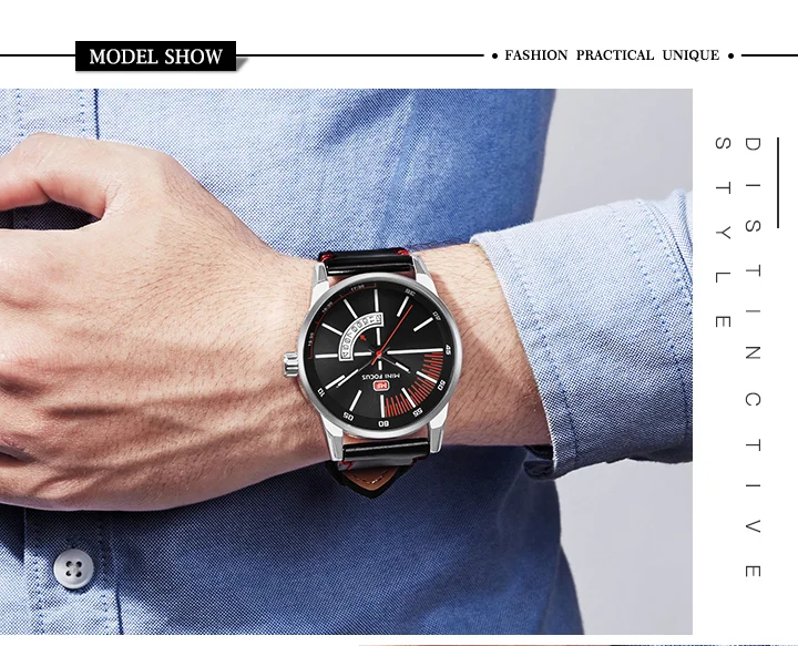 MINI FOCUS MF0132G Men's Luxury Quartz Watch | Genuine Leather, Waterproof, Business Style