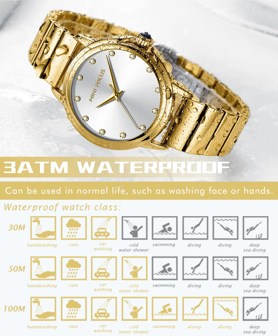 Mini Focus Luxury Diamond Women's Watch Waterproof Wristwatch for Wholesale