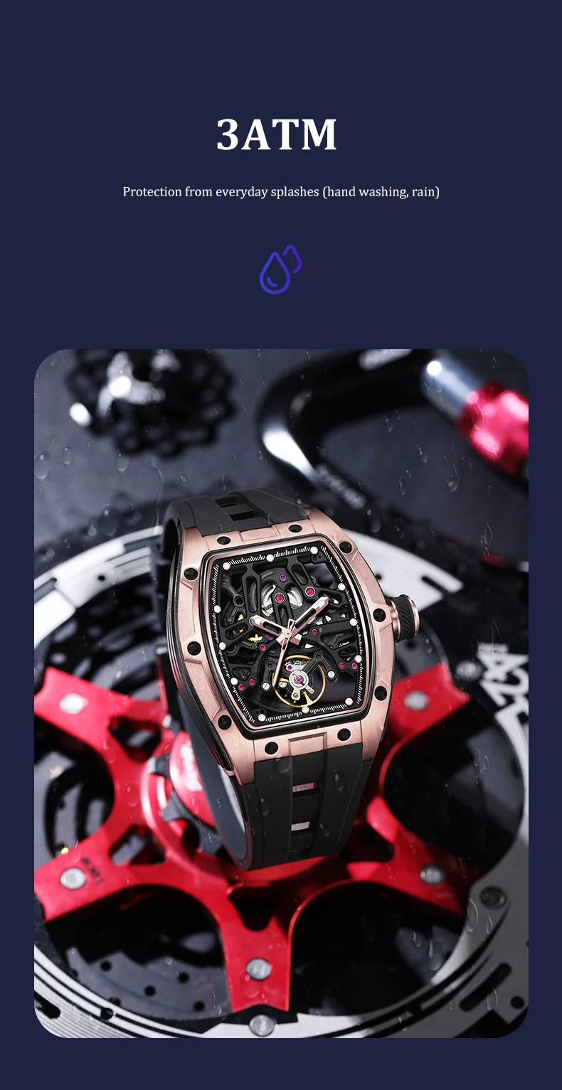 CHANCE 91981 Wholesale Luxury Tourbillon Watch Sky Blue Dial, Steel Case, Automatic Mechanical Watch for Men