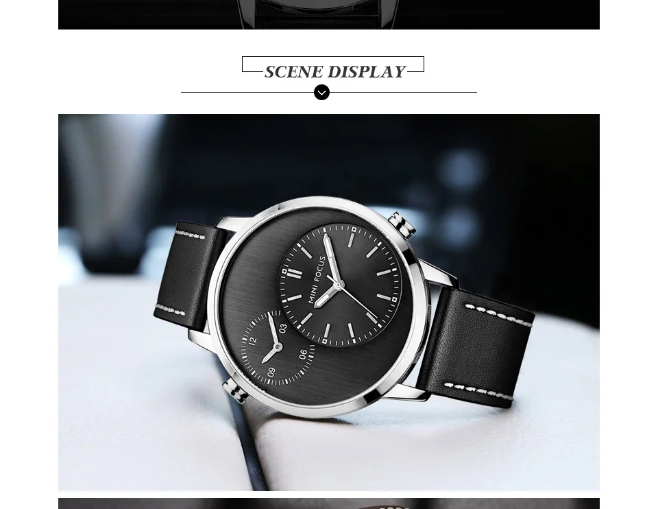 Mini Focus MF0035G Men’s Business Watch | Blue Dial Leather Strap Quartz Calendar | China Factory Wholesale